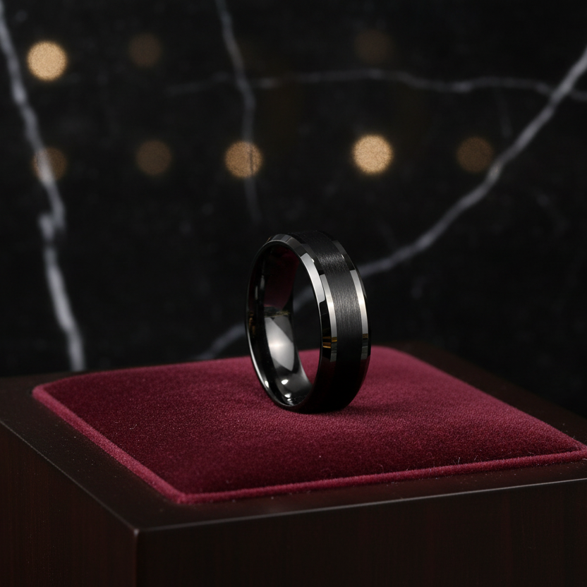 Black Tungsten Carbide Ring for Men