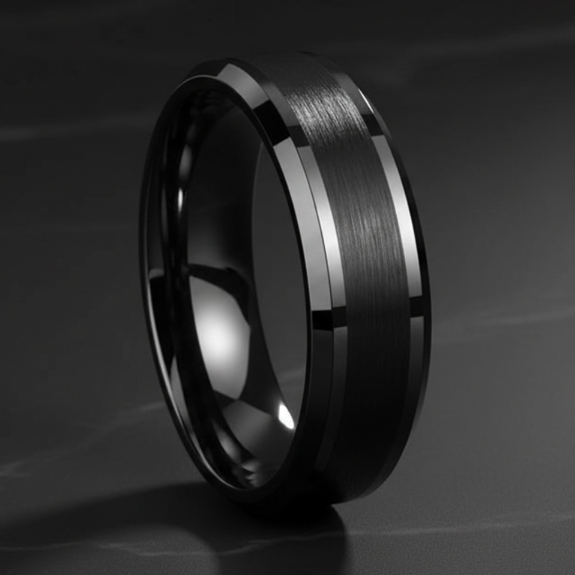 Black Tungsten Carbide Ring for Men