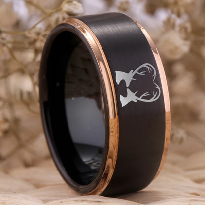 Black Tungsten Couples Ring