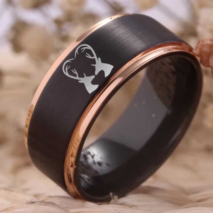 Black Tungsten Couples Ring