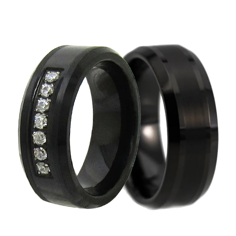 Black Tungsten Engagement Ring.