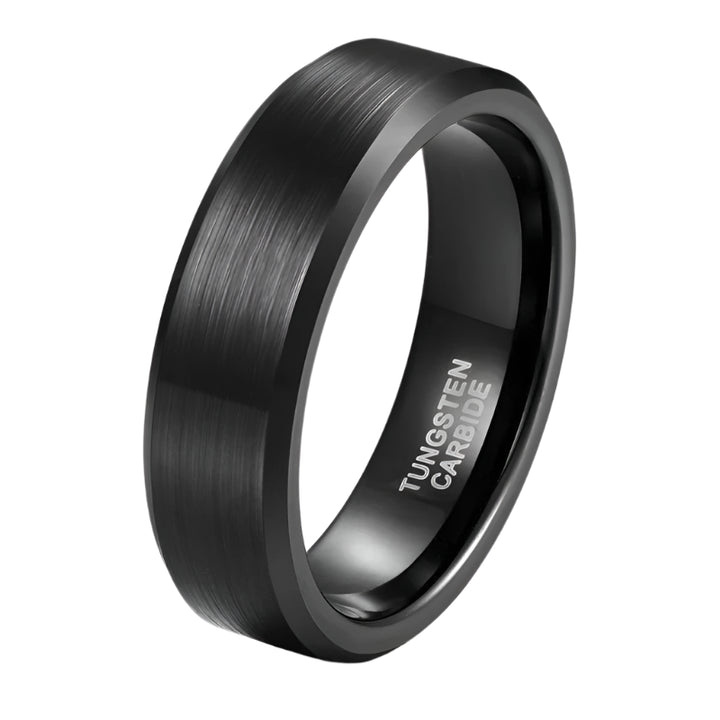 Black Tungsten Engagement Ring for Her