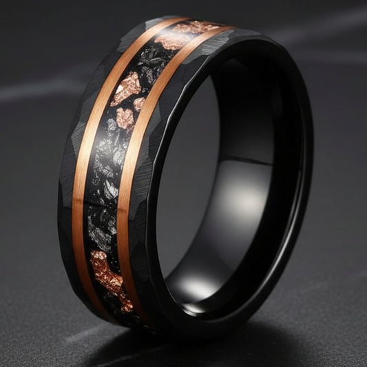 Black_Tungsten_Meteorite_Ring_with_Rose_Gold_Liner