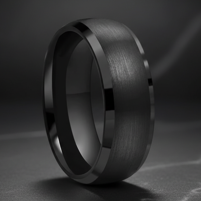 Black Tungsten Promise Ring