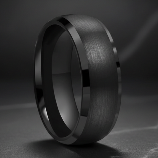 Black Tungsten Promise Ring
