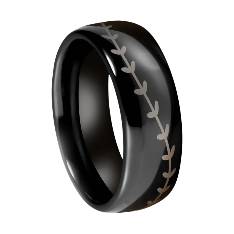 Black Tungsten Ring Engraved