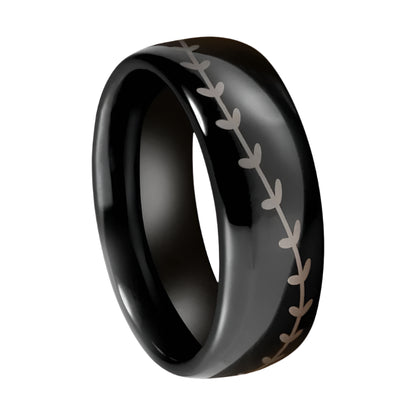 Black Tungsten Ring Engraved