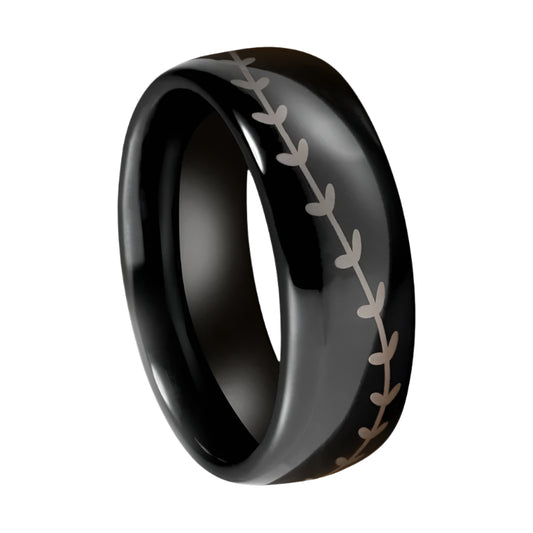 Black Tungsten Ring Engraved