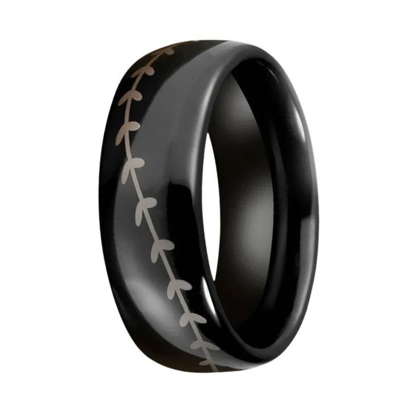 Black Tungsten Ring Engraved