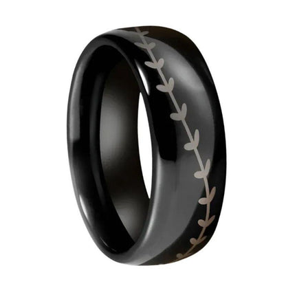 Black Tungsten Ring Engraved