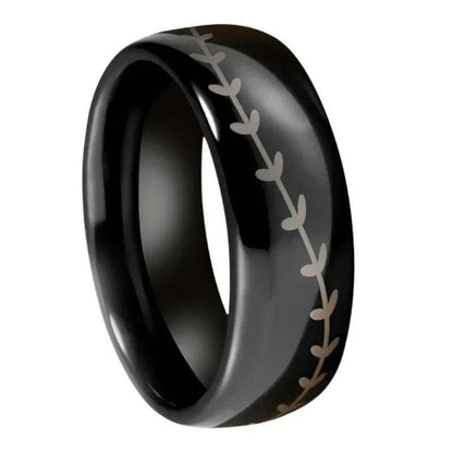 Black Tungsten Ring Engraved