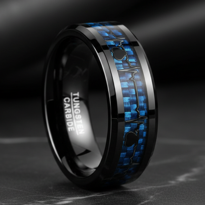 Purple Carbon Fiber Tungsten Ring 