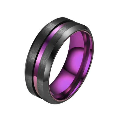 Black and Purple Tungsten Ring