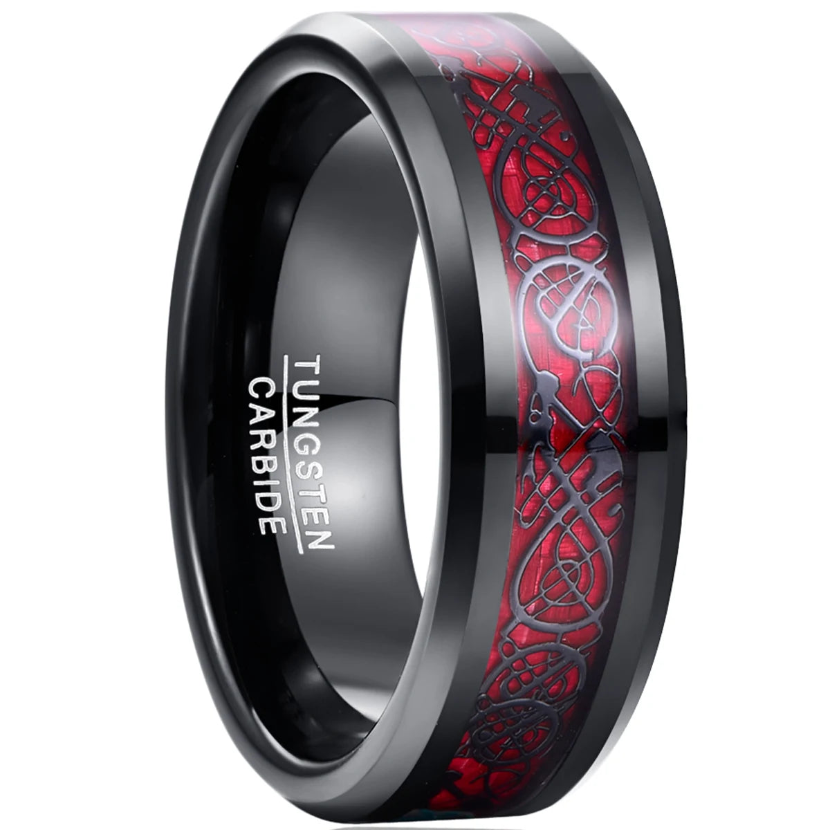 Black and Red Carbon Fiber Ring