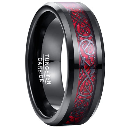 Black and Red Carbon Fiber Ring