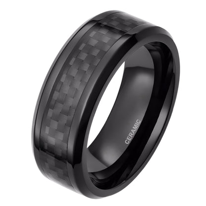 Black ceramic ring men