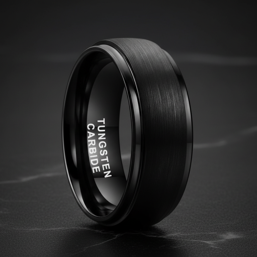 Black tungsten carbide ring