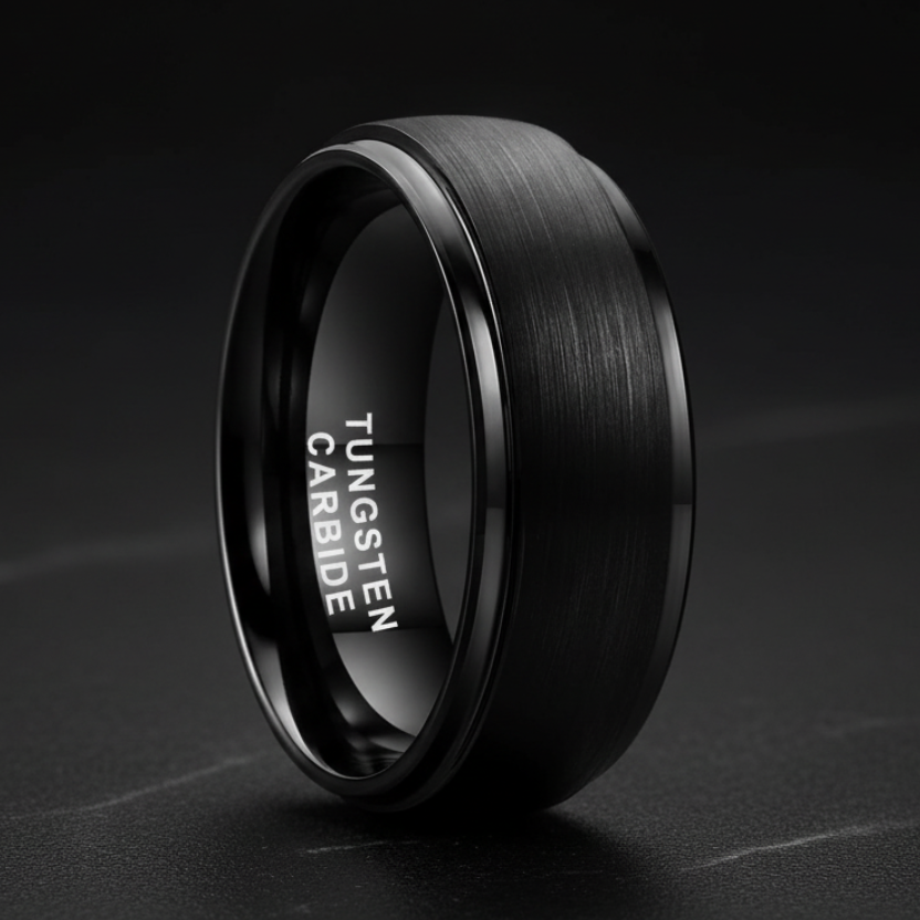 Black tungsten carbide ring