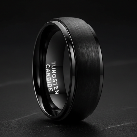 Black tungsten carbide ring