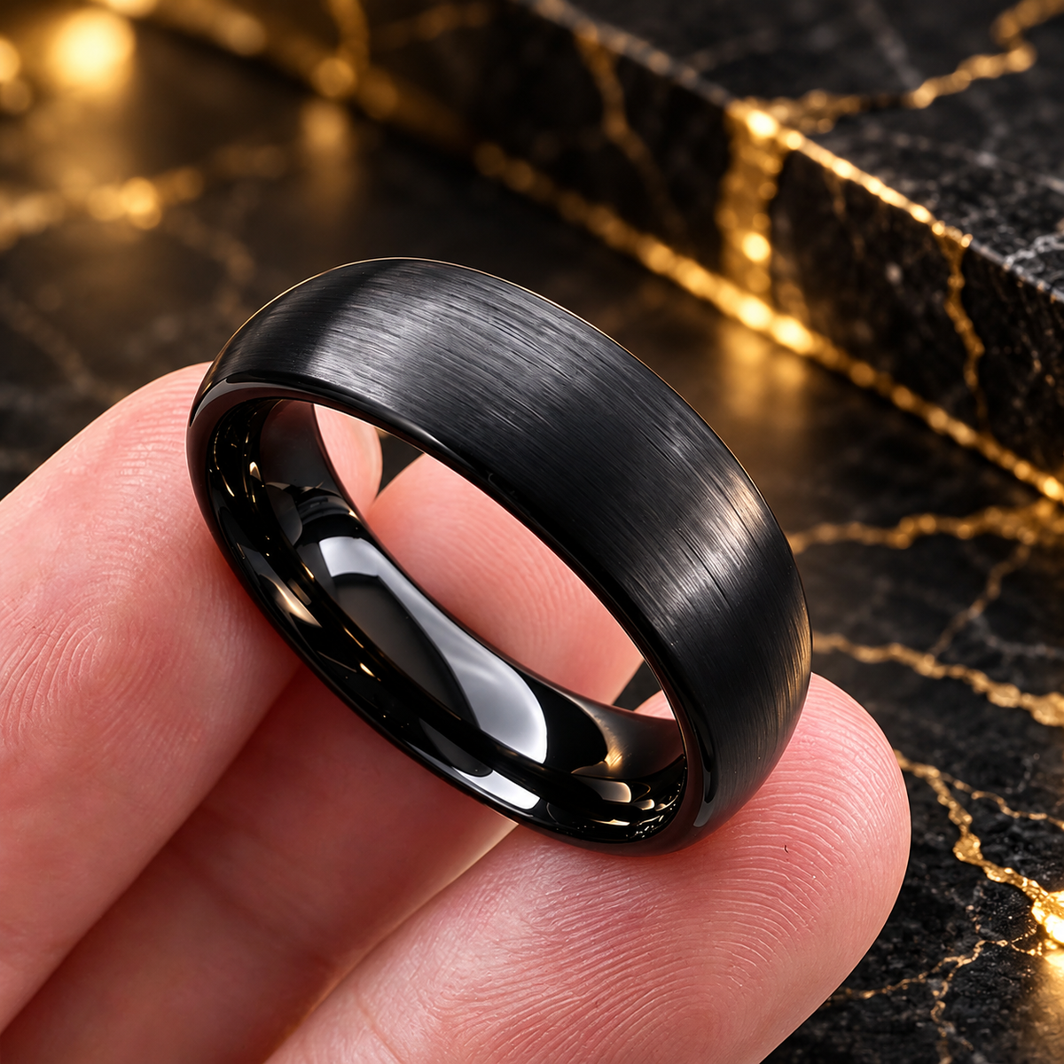 Brushed Tungsten Carbide Wedding ring