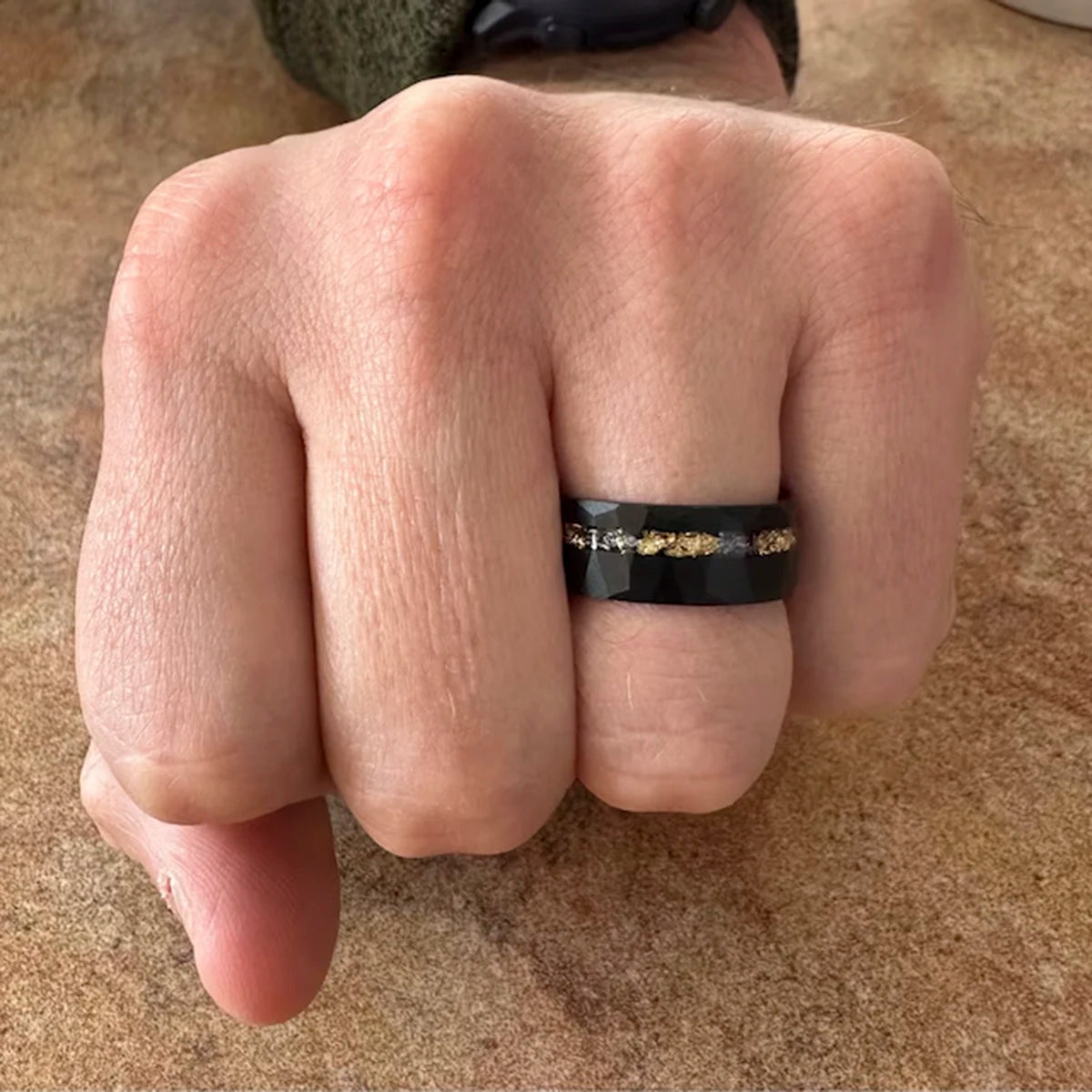 Black vintage Tungsten carbide ring