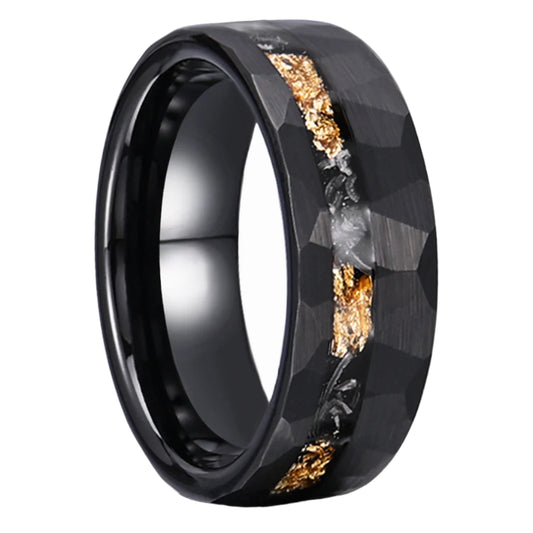Black vintage tungsten carbide ring