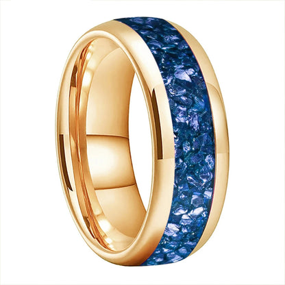 Blue Crystal Tungsten Ring