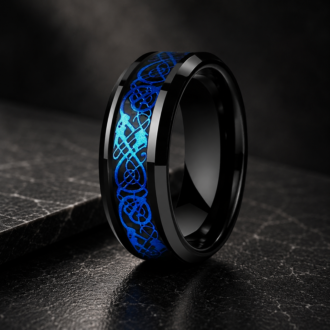 Blue Dragon Tungsten Ring