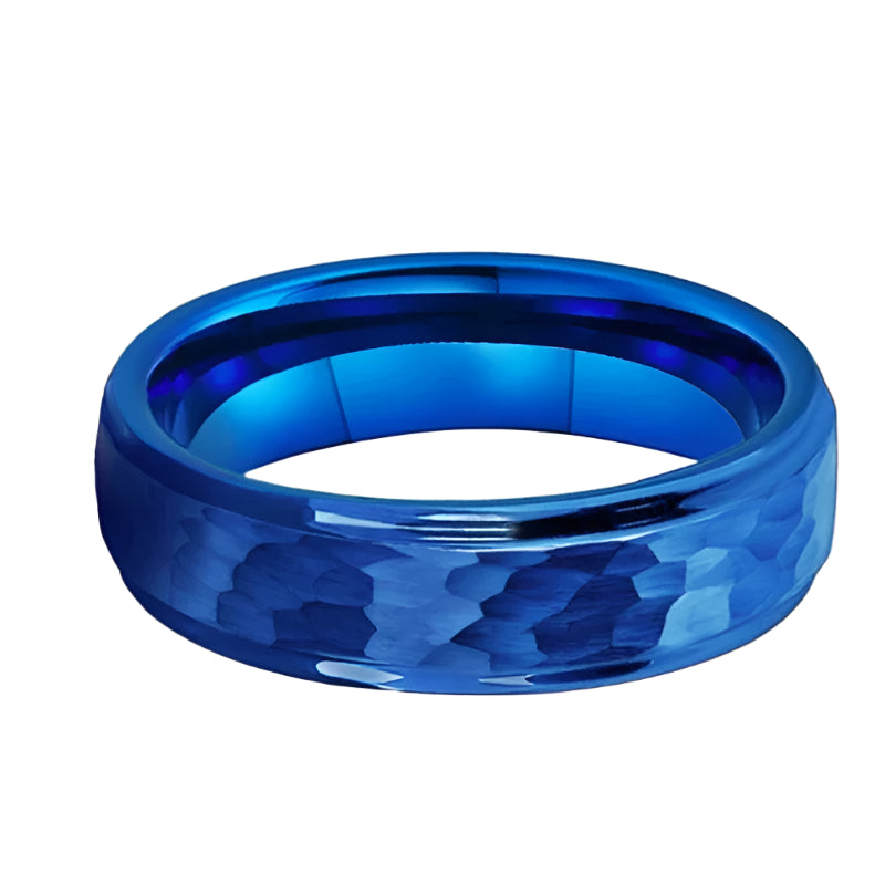 Blue Tungsten Mens Wedding Ring