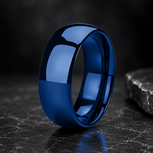Blue Tungsten Wedding Ring