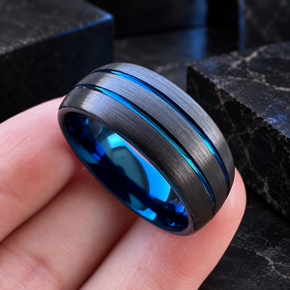 Tungsten Ring with Blue Inside