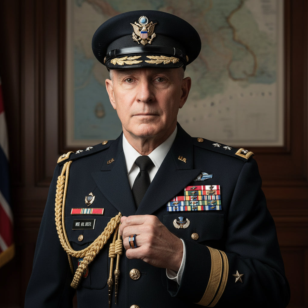 Blue Koa Wood Tungsten Ring