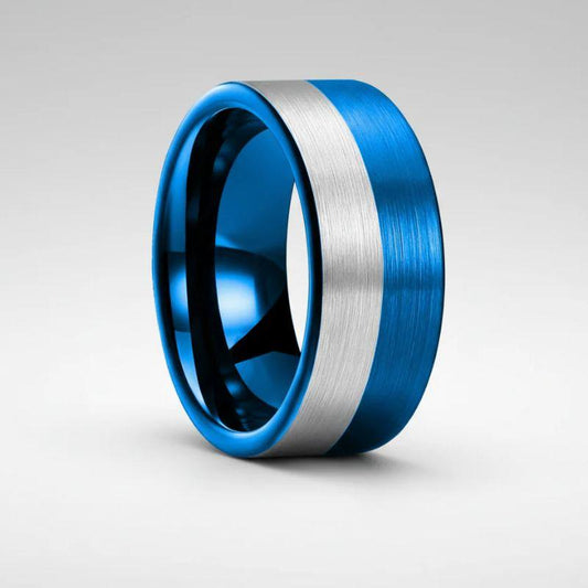 Blue 12MM Tungsten Men’s Ring