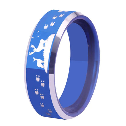 Blue Buck & Doe Tungsten Ring – Unisex Deer Hunting Design