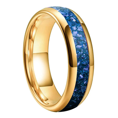 Blue Crystal Tungsten Ring