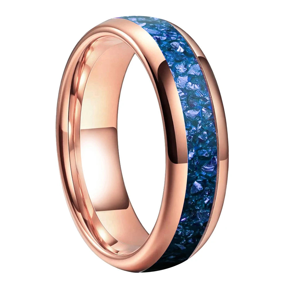 Blue Crystal Tungsten Ring