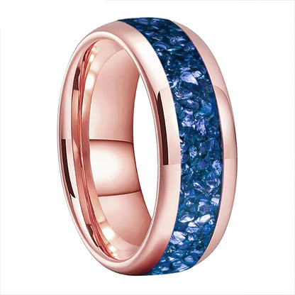 Blue Crystal Tungsten Ring