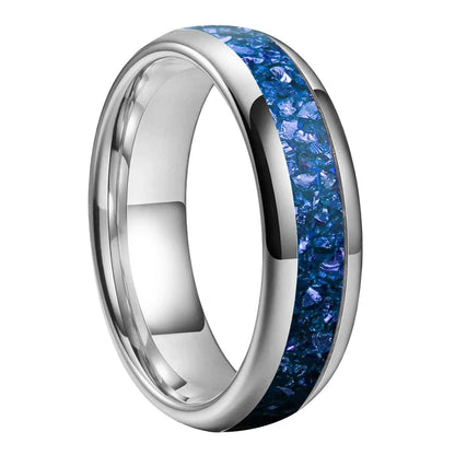 Blue Crystal Tungsten Ring