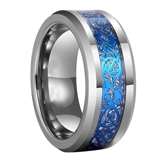 Blue Dragon Meteorite Tungsten Wedding Ban