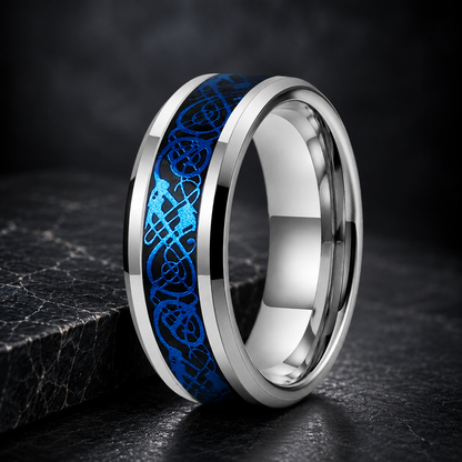 Blue Dragon Tungsten Ring