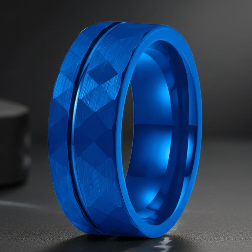 Blue_Hammered_Tungsten_Ring