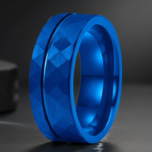 Blue_Hammered_Tungsten_Ring