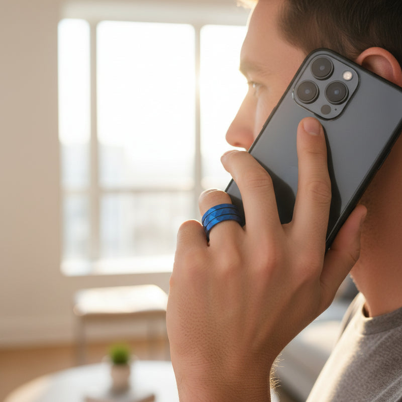 Blue_Hammered_Tungsten_Ring