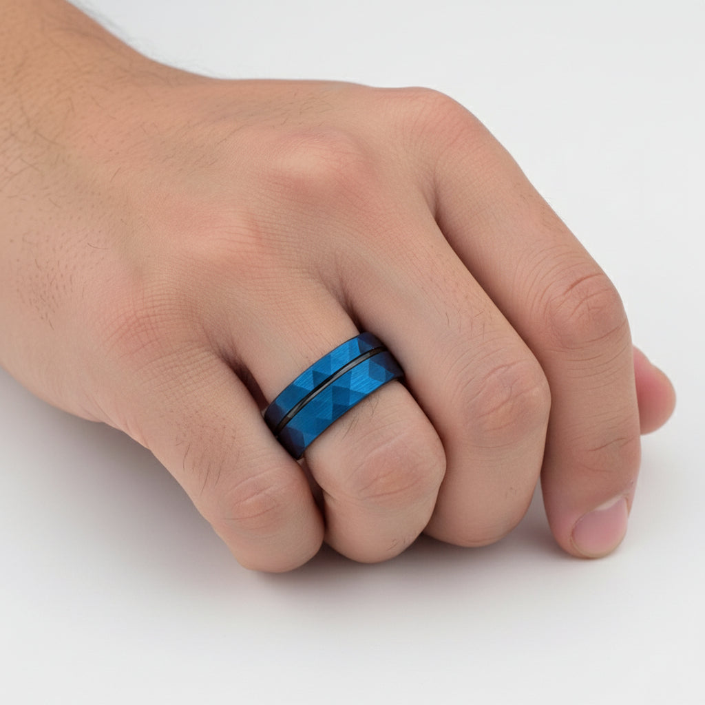 Blue_Hammered_Tungsten_Ring