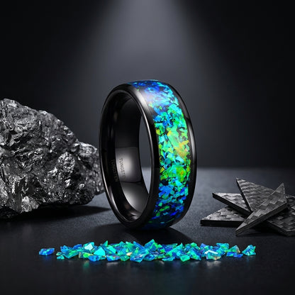 8mm_Blue_Opal_Tungsten_wedding_Ring