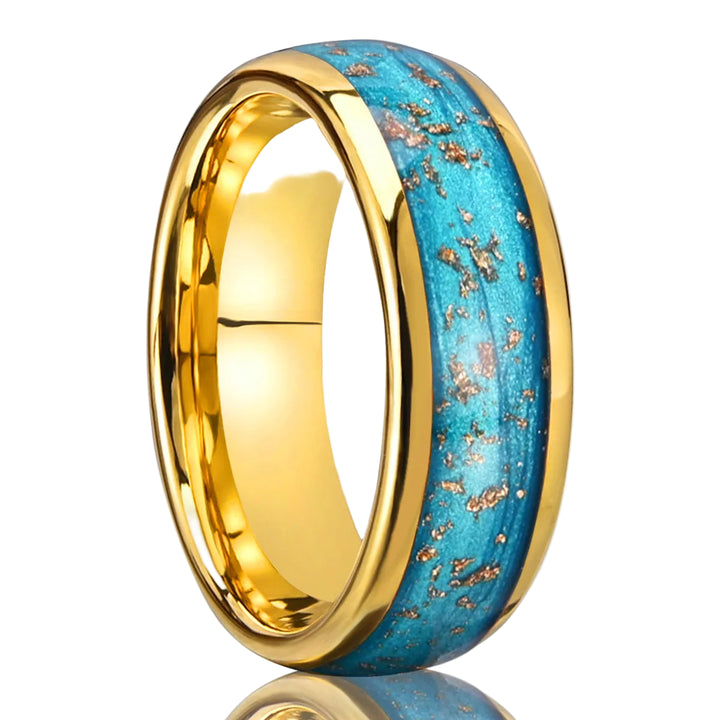 Blue Quicksand Tungsten Ring
