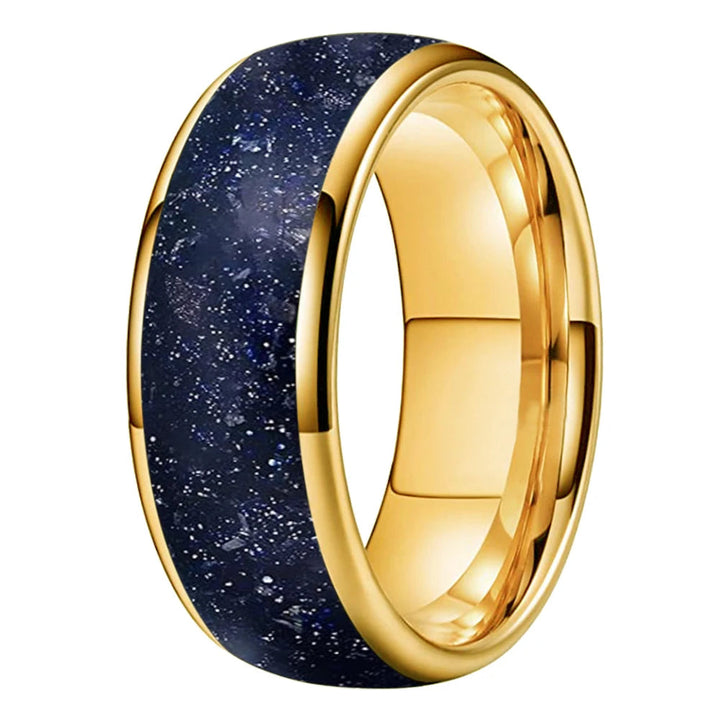 Blue Sandstone 'Galaxy' Tungsten Ring - Comfort Fit (6/8mm)