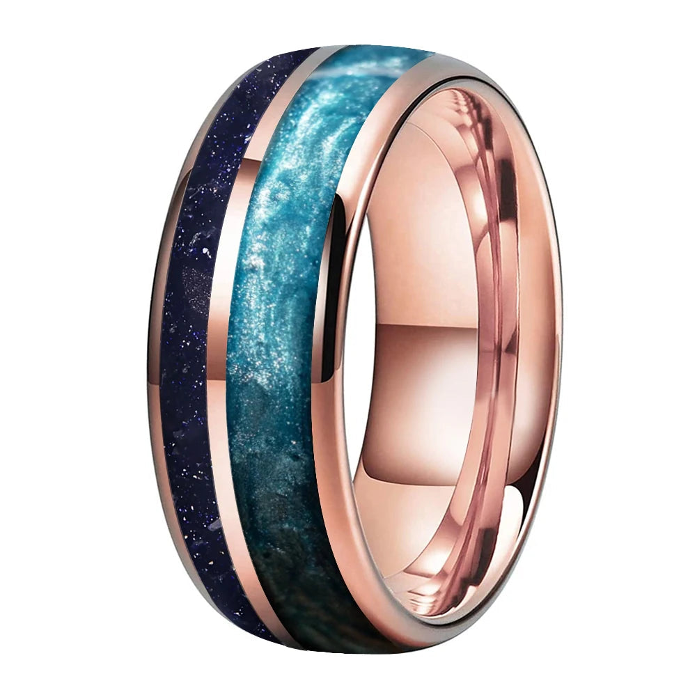 Blue Sandstone Tungsten Ring