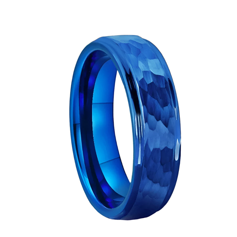 Blue Tungsten Mens Wedding Ring