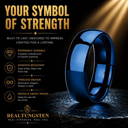 Blue Tungsten Wedding Ring